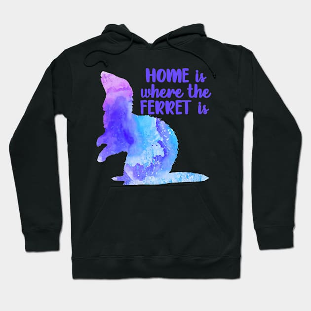 Home Is Where The Ferret Is (Blue) Hoodie by CeeGunn